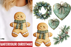 Watercolor Rustic Christmas Clipart Product Image 1