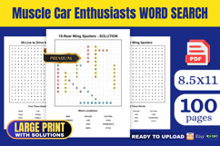 Muscle Car Enthusiasts Word Search KDP Product Image 1