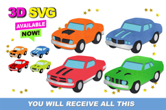 Muscle cars Elements 3D SVG Product Image 1