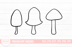 Mushroom Outline Clipart SVG Cut File Product Image 1