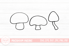 Mushroom Outline Clipart SVG Cut File Product Image 1
