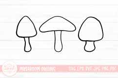 Mushroom Outline Clipart SVG Cut File Product Image 1