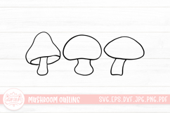 Mushroom Outline Clipart SVG Cut File Product Image 1