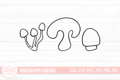 Mushroom Outline Clipart SVG Cut File Product Image 1