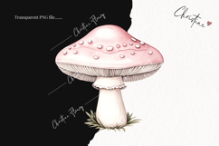 Watercolor Pink Mushrooms | Camping PNG Product Image 2