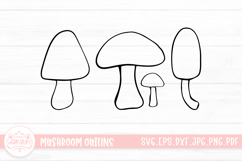 Mushroom Outline Clipart SVG Cut File Product Image 1