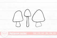 Mushroom Outline Clipart SVG Cut File Product Image 1