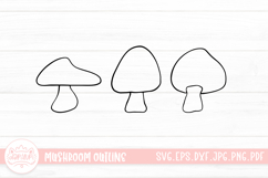 Mushroom Outline Clipart SVG Cut File Product Image 1