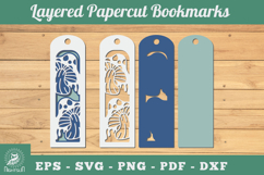 Mushroom 3D Papercut Bookmarks SVG Product Image 1