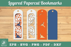 Mushroom 3D Papercut Bookmarks SVG Product Image 1