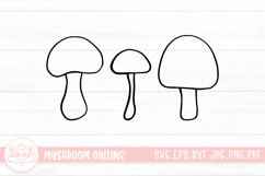 Mushroom Outline Clipart SVG Cut File Product Image 1