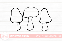Mushroom Outline Clipart SVG Cut File Product Image 1