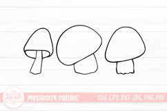 Mushroom Outline Clipart SVG Cut File Product Image 1