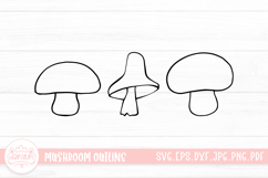 Mushroom Outline Clipart SVG Cut File Product Image 1