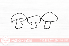 Mushroom Outline Clipart SVG Cut File Product Image 1