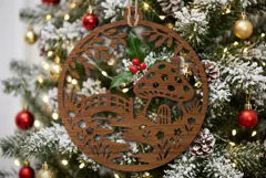Mushroom Christmas Ornament SVG, Holiday Laser Cut Design Product Image 2