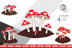 Forest Mushrooms Clipart Product Image 1
