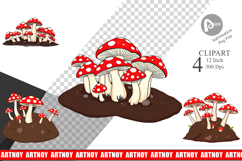 Forest Mushrooms Clipart Product Image 1