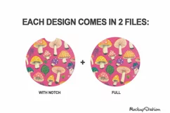 Mushroom Car Coaster PNG, Vintage Round Sublimation Product Image 2