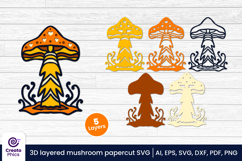 mushroom cut file-papercut-3d layered-mushroom svg-design-decorative-colorful-whimsical