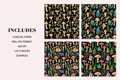 Mushroom seampless pattern, Fall digital paper, botanical Product Image 2