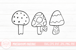 Mushroom Doodle Clipart SVG Product Image 1