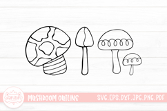 Mushroom Doodle Clipart SVG Product Image 1