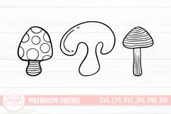 Mushroom Doodle Clipart SVG Product Image 1