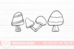 Mushroom Doodle Clipart SVG Product Image 1