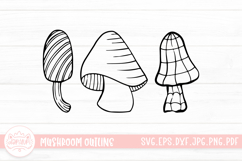 Mushroom Doodle Clipart SVG Product Image 1