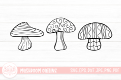 Mushroom Doodle Clipart SVG Product Image 1