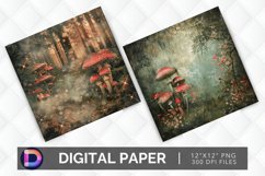 Mushroom Fantasy Forest Digital Paper Product Image 1