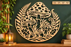 Mushroom Forest Laser Cut SVG Wall Art Product Image 1