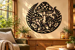 Mushroom Forest Laser Cut SVG Wall Art Product Image 2