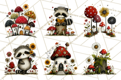 Forest Friends Woodland Animals PNG Clipart Mushrooms Art Product Image 7