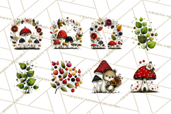 Forest Friends Woodland Animals PNG Clipart Mushrooms Art Product Image 8
