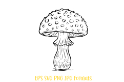 Beautiful Read Toadstool Mushroom Clipart Illustration Product Image 2