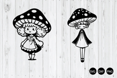 Mushroom Head Cartoon Fairy Cute Girl SVG, Mushroom SVG Product Image 1