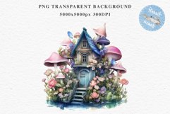 Mushroom Hut Fairy House Landscape Watercolor Clipart PNG Nursery  art Transparent Print for invitation t-shirt designs sublimation kids travel vacation watercolor Mushroom hut house png, landscape clipart, Fairy tale children sublimation clip art