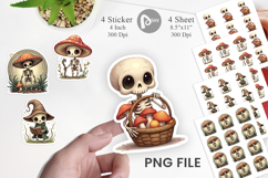 Mushroom Mage Skeletons Sticker Product Image 1