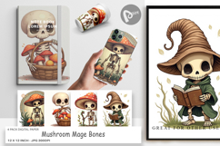 Digital Paper Mushroom Mage Skeletons Product Image 1