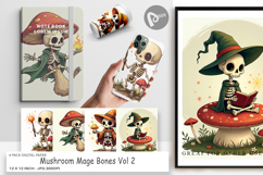 Digital Paper Mushroom Mage Skeletons Product Image 1
