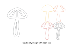 mushroom papercut file-mushroom svg-paper cutting-laser cutting-multi layere-plant svg