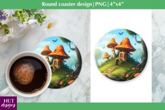 Summer coaster sublimation Fantasy mushroom coaster Product Image 1