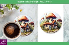Fantasy mushroom coaster Summer coaster sublimation Product Image 1