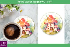 Fantasy mushroom coaster Summer coaster sublimation Product Image 1