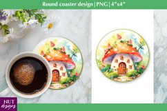 Fantasy mushroom coaster Summer coaster sublimation Product Image 1