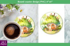 Fantasy mushroom coaster Summer coaster sublimation Product Image 1
