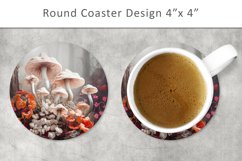 Mushroom Round Coaster, fall kitchen decor Product Image 1