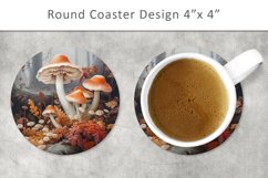 Mushroom Round Coaster, kitchen decor Product Image 1